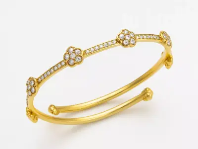 flower bracelet 3D print model