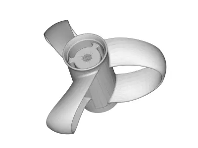 Toroidal boat propeller - 3 blades 3D print model