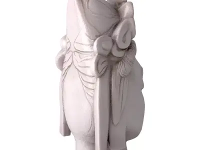 White Marble Quan Yin 3D model
