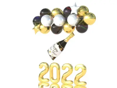 BALLOONS NEW YEAR 2 3D model