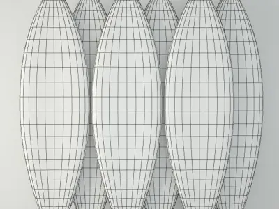 Vintage Wooden Surfboards 3D model