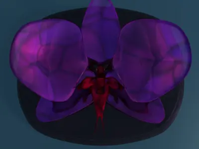 Orchid glass sculpture low poly Low-poly 3D model