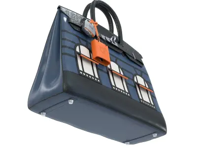 Hermes Birkin Faubourg Bag Blue Low-poly 3D model
