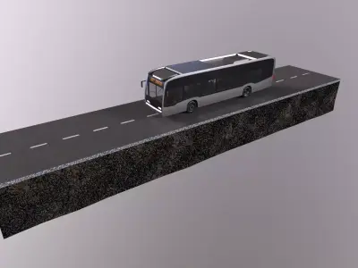 Low-poly 3d PBR model City Bus Low-poly 3D model