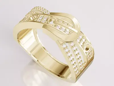 Jewelry Diamond Ring Model RG27 Free 3D print model