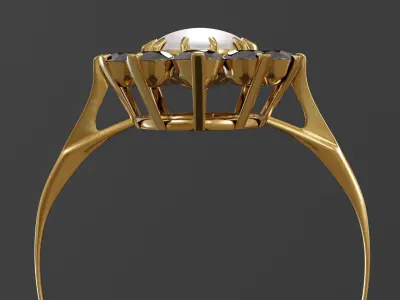 Ring with diamonds Free 3D model
