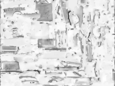 Classic Muscle Car Ruin 3D Model Abandoned Wasteland Prop Low-poly 3D model