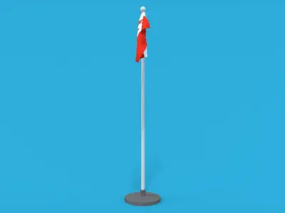 Low Poly Seamless Animated Canada Flag Low-poly 3D model
