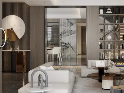 Modern Living Luxury Room 3D model