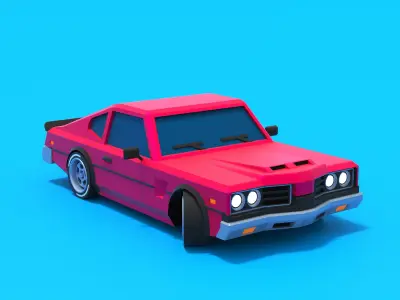 Muscle Car Low-poly 3D model