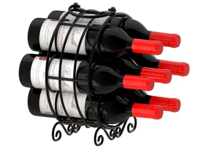Circular Wine Rack Wine Bottles 3D model