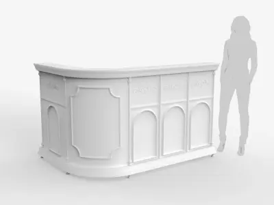 Luxury Reception Counter Desk 4 3D model
