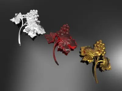 Bunch of grapes vine Decor elements 3D print model