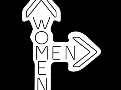 Restroom Neon Sign Low-poly 3D model