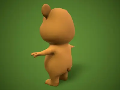 cartoon teddy Low-poly 3D model