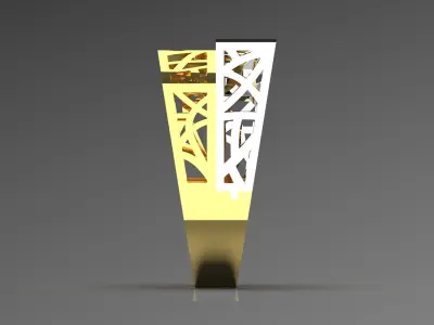 Wide two-tone ring Islamic design model gr0093 3D print model