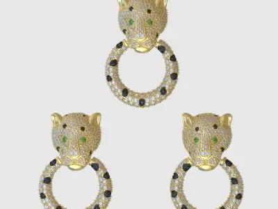 Earring and Pendant Set 3D printable model 0077 3D Model Pack