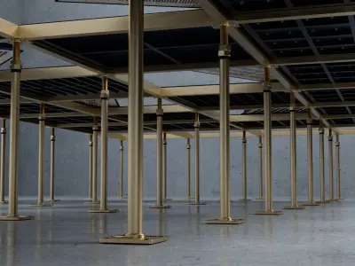 Raised or Access Floor Solid Panel with Perforated Panel  set 3D model