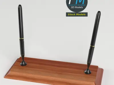 Double pen stand 3D model