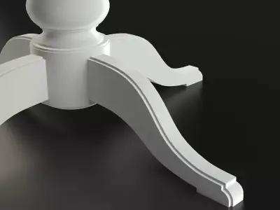 Antique-Style Round Table 3D model