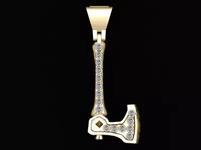 AXE DIAMOND PENDANT 3D PRINTABLE MODEL  3D print model