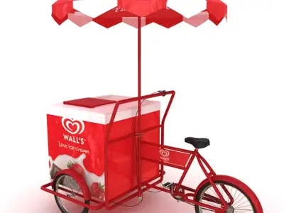 Walls Ice Cream Cart Low-poly 3D model