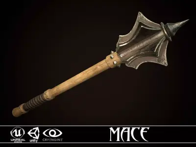 Mace 04 Low-poly 3D model