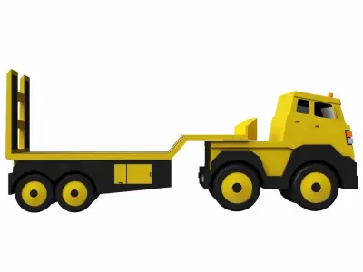 Toy Flatbed Semi Trailer 3D model
