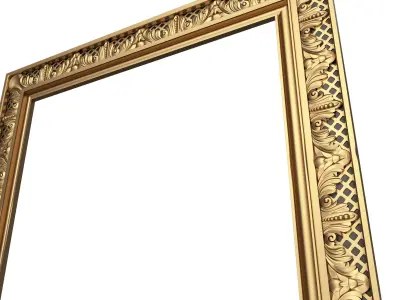 Classic Frame and Mirror 065 Low-poly 3D model