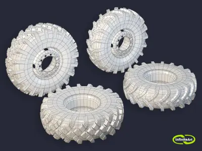 Car Tires Low-poly 3D model