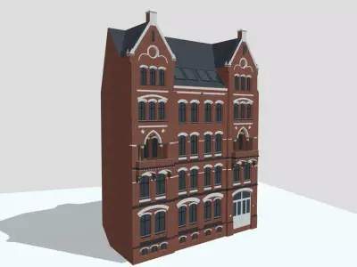 Low Poly Building Low-poly 3D model