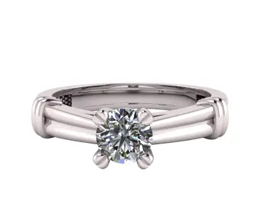 Gold Engagement Ring 3D print model