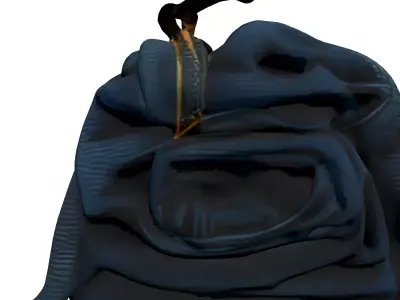 Blue Fabric Bundle with Twine Low-poly 3D model