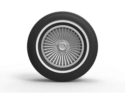 Car wheel 4 3D print model