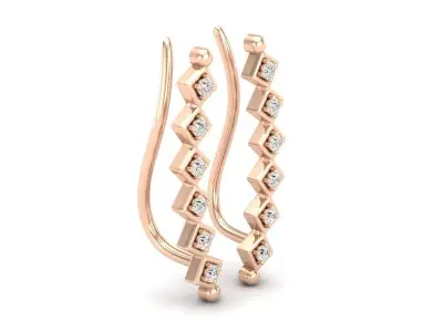 Diamond Crawler Climber Earrings for woman 3D print model