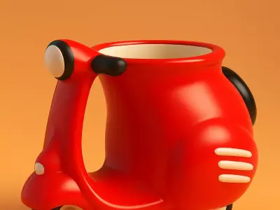 Vespa Scooter Mug 3D print model