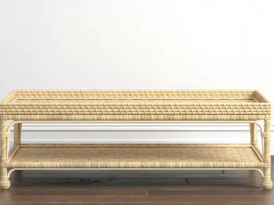 Serena and Lily South Seas Rattan Coffee Table 3D model