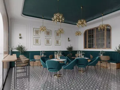restaurant interior 3D model buy