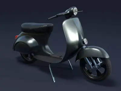 Vintage CGI Scooter Indian Low-poly 3D model