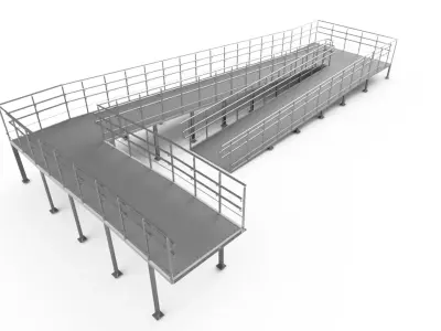 Ramp with railing 3D model