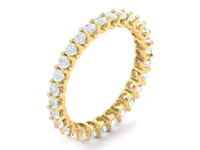 U Shaped Eternity Ring 2 point 1 mm stone size swiss 13 and EU53 3D print model