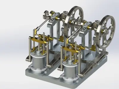 A TWIN CYLINDER SIDE BEAM STEAM ENGINE 3D model