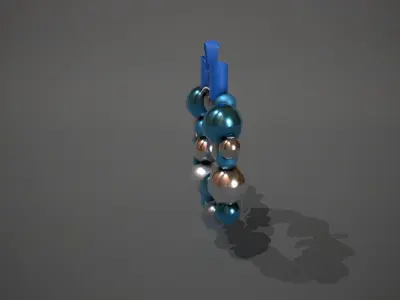 Blue and Silver Christmas Bauble Wreath Low-poly 3D model