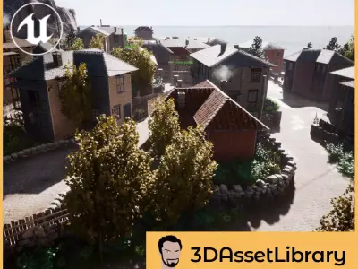 Modular Village Vol 1 For Unreal Low-poly 3D model