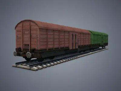 Box Car Low-poly 3D model