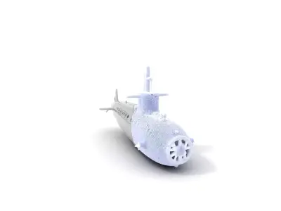 Sleek Submarine model pack Low-poly 3D model