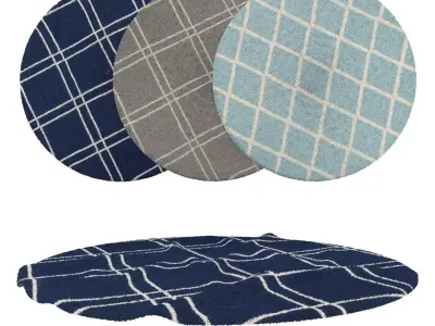 Round Rug Set 186 3D model
