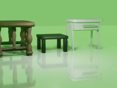 3 nice tables Free low-poly 3D model