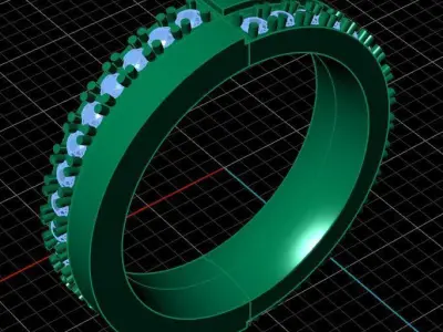 Engagement Diamond Band Ring  3D print model