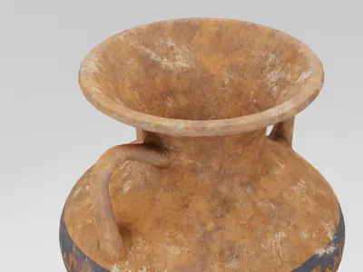 Rounded Clay Pot Low-poly 3D model